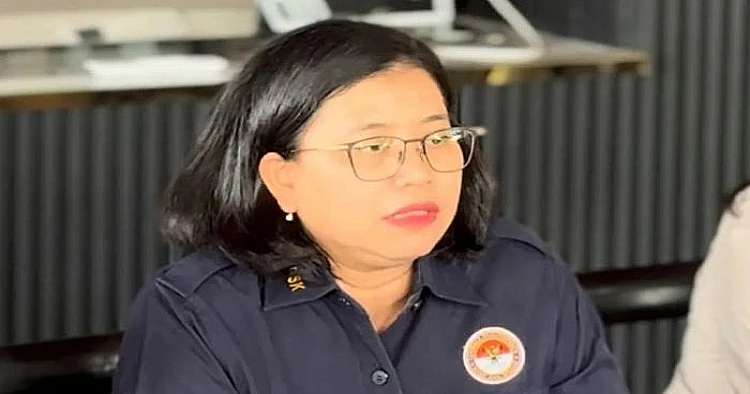 Ket. Foto potret Wakil Ketua LPSK Susilaningtias ketika memberikan keterangan