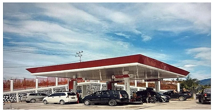 Salah satu SPBU yang ada di Papua Tengah sedang beroprasional.