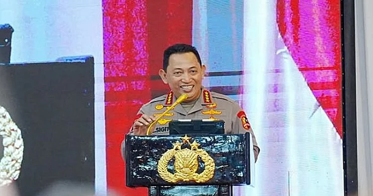 Ket. Foto potret Kapolri Jenderal Polisi Listyo Sigit Prabowo ketika berpidato