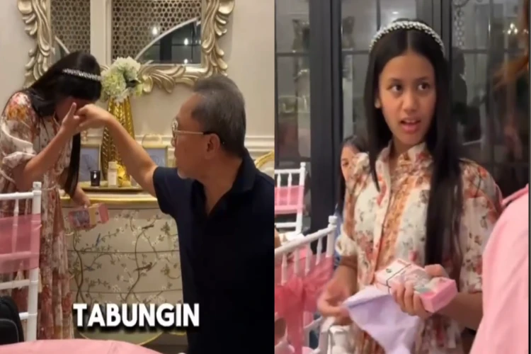 Tangkap layar Zulkifli Hasan memberi segepok uang kepada cucu