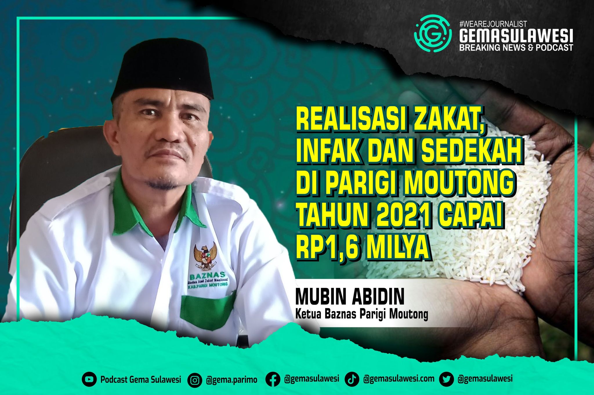 <p>Ket Foto: Mubin Abidin Ketua Baznas Parigi moutong. (Foto/Istimewa)</p>
