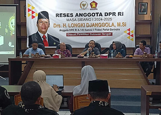 Ket. Foto: Longki Djanggola Memuji Kesuksesan Penyelenggaraan Pilkada di Parigi Moutong