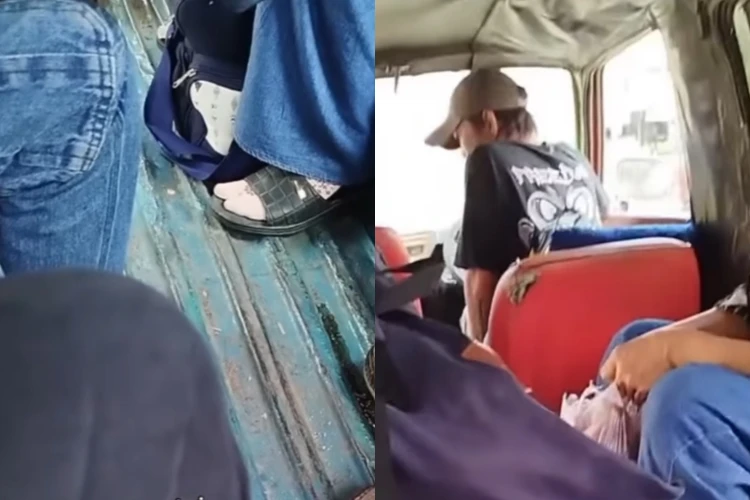 Penumpang angkot K-17 Jurusan Terminal Cikarang Cibarusah ini keluhkan mahalnya ongkos yang harus dibayar.