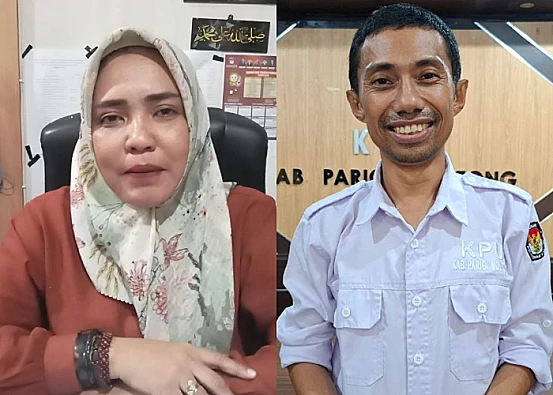 Ket Foto: Ketua KPU Parigi moutong, Ariyana dan Divisi Teknis Iskandar L Mardani