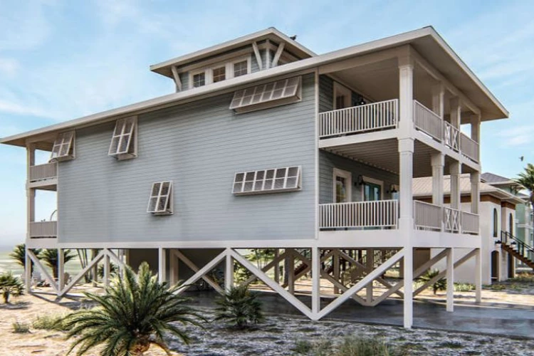 Ket. Foto: Rumah konsep coastal house berdasarkan ciri-cirinya (Foto/Pinterest @houseplans.net)