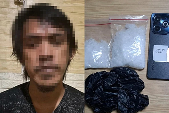 Satresnarkoba Polres Metro Tangerang Kota menangkap warga binaan terkait temuan sabu 130 gram di kandang burung.