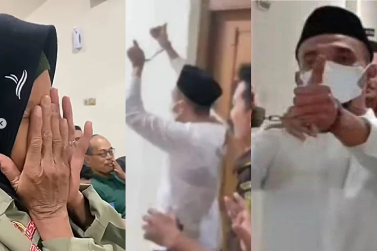 Pelaku penipuan umrah Rp 4,9 miliar, divonis 3 tahun penjara dan terlihat berjoget di depan korban.