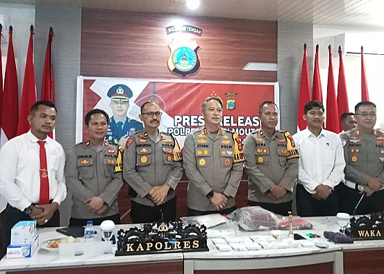 Ket Foto: Konfrensi Pers Polres Parigi moutong berkaitan dengan penanganan kasus sepanjang tahun 2024.