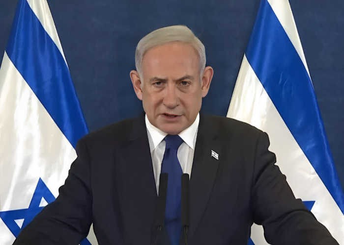 Ket. Foto: PM Israel Benjamin Netanyahu Menyatakan Dirinya Bangga Mencegah Berdirinya Negara Palestina (Foto/X/@MarioNawfal)