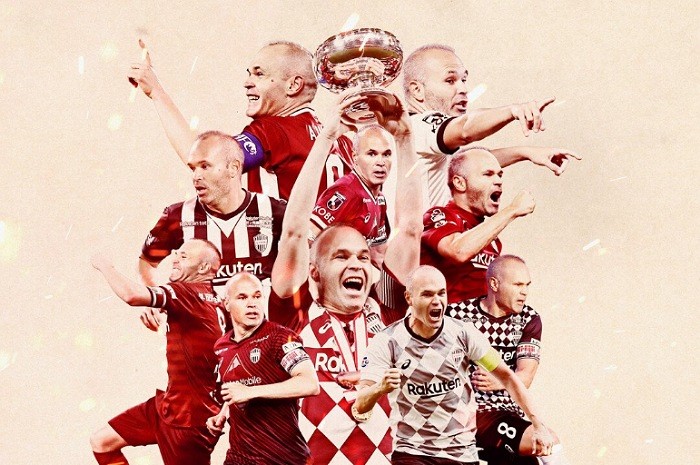 <p>Ket Foto: Foto desain poster Andreas Iniesta yang telah bermain bersama Vissel Kobe (Foto/Twitter/@idextratime)</p>
