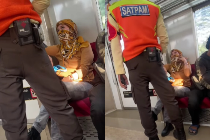 <p>Ket Foto: Penumpang wanita dan petugas KRL cekcok (Foto/Instagram/@terang_media)</p>
