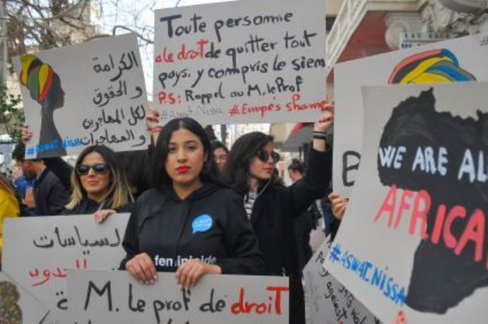 <p>Keterangan Foto : aksi demo menuntut pembebasan tokoh opisisi Tunisia, (Foto:/Twitter/patrickwintour)</p>
