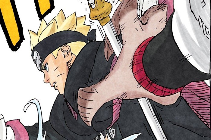 <p>Ket Foto: Foto Boruto saat duel dengan Code (Foto/Twitter/howlxithree)</p>

