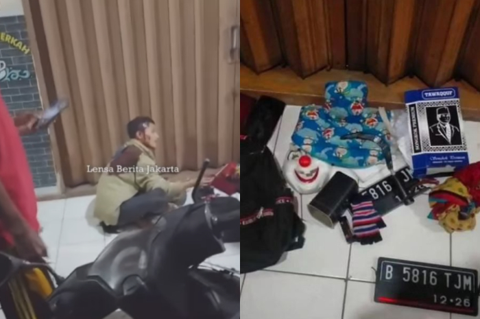 <p>Ket Foto: Pelaku begal menggunakan senjata api mainan diamankan warga (Foto/Instagram/@lensa_berita_jakarta)</p>
