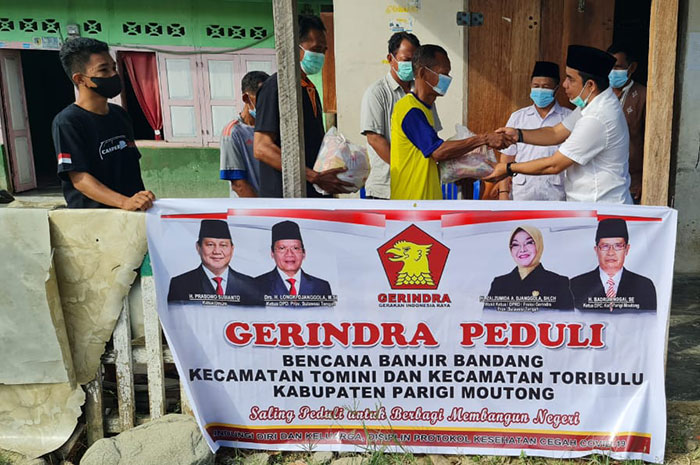 <p>Foto: Bantuan sembako dari Partai Gerindra Parimo/Ist.</p>
