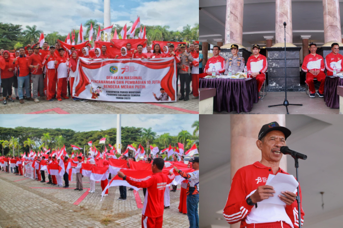 <p>Ket.Foto: Pemerintah Kabupaten Parigi Moutong adakan pembagian Bendera Merah Putih (Foto/Prokopim Parigi Moutong)</p>
