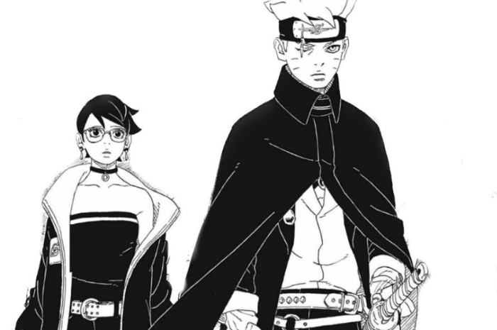 <p>Ket foto: Tampilan Sarada Uchiha dan Boruto Uzumaki terbaru (Foto/Twitter/kishimotomasshi)</p>