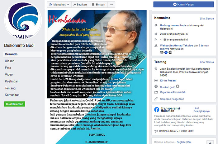 <p>Screenshoot laman Diskominfo Buol.</p>
