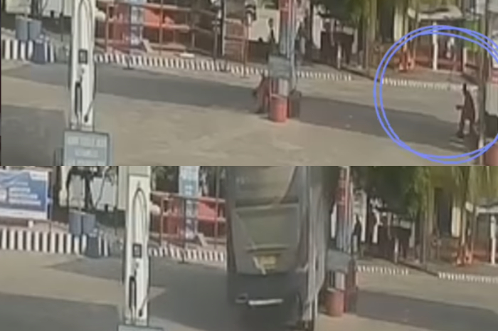<p>Ket Foto: Bus tambrak petugas SPBU hingga tewas (Foto/Instagram/@net2netnews)</p>
