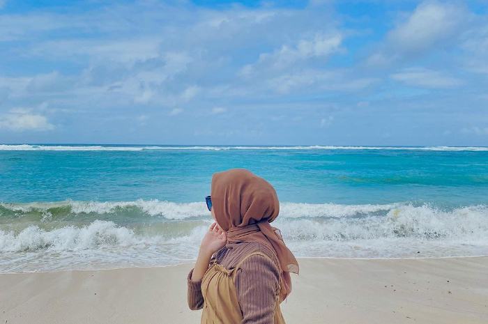 <p>Ket foto: Keindahan wisata Pantai Pandawa di Bali, estetik banget! (Foto/Instagram/nandassmika_09)</p>
