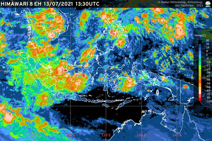 <p>Foto: Citra Satelit BMKG 13 Juli 2021.</p>
