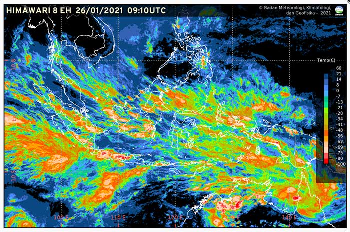 <p>Foto: Citra Satelit BMKG Pergerakan Cuaca.</p>
