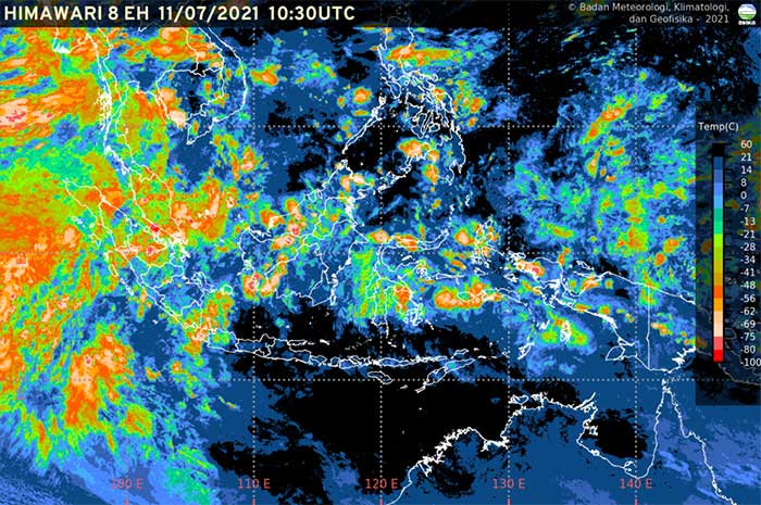 <p>Foto: Citra Satelit Cuaca 11 Juli 2021.</p>