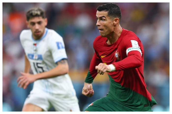 <p>Ket. Foto: Cristiano Ronaldo berlaga di babak pertama vs Uruguay (Twitter/@CristianoXtra_)</p>
