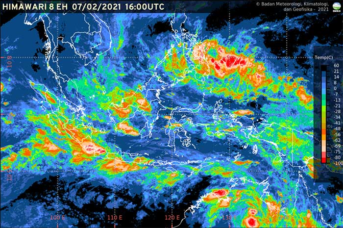 <p>Foto: Citra Satelit Himawari Cuaca Sulteng 8 Februari 2021.</p>
