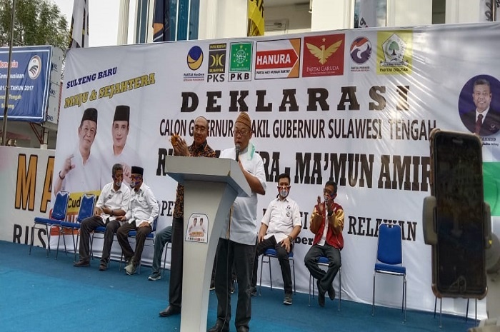 <p>Gerbong Besar Pasangan Rusdi Mastura di Pilgub Sulteng 2020 (Foto: Zulfikar)</p>
