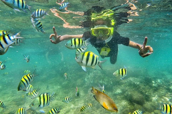<p>Ket foto: Menikmati keindahan wisata alam pantai di Yogyakarta, naik kereta gantung hingga snorkling (Foto/Instagram/miftahul4997)</p>
