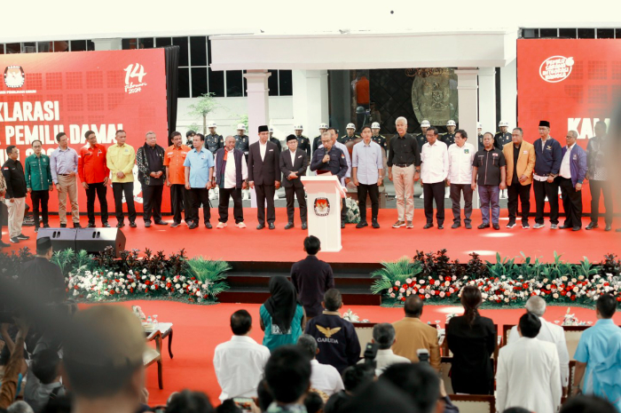 <p>Ket. Foto : Debat Capres dan Cawapres Pertama Dilaporkan Akan Dilakukan di Kantor KPU<br />
(Foto/X/@cakimiNOW)</p>
