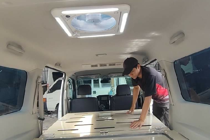 <p>Mobil Daihatsu Luxio diubah menjadi micro campervan dengan modifikasi (Foto/Facebook/Rindu Technique) </p>
