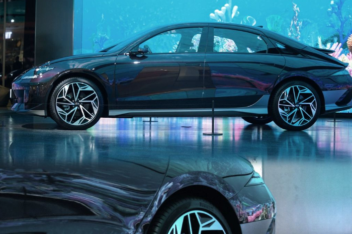 <p>Foto Hyundai Ioniq 6 yang dipamerkan (foto/instagram/@ber.kendara)</p>