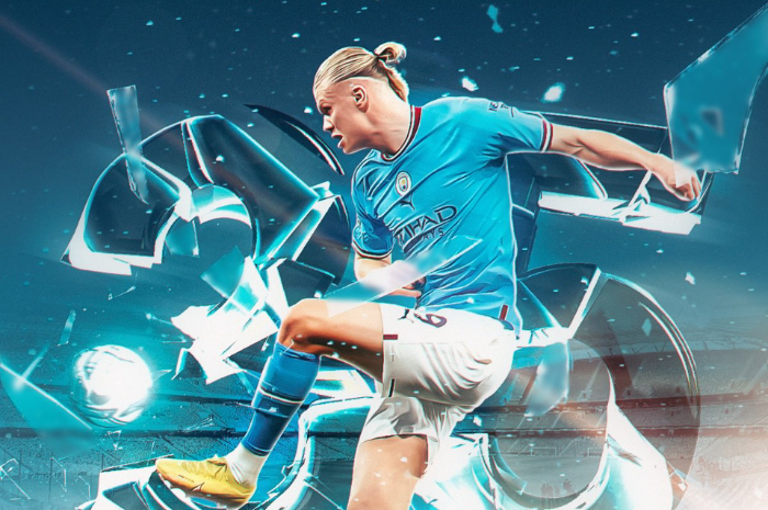 <p>Ket Foto: Foto pemain Manchester City, Erling Haaland selebrasi (Foto/Twitter/Manchester City)</p>
