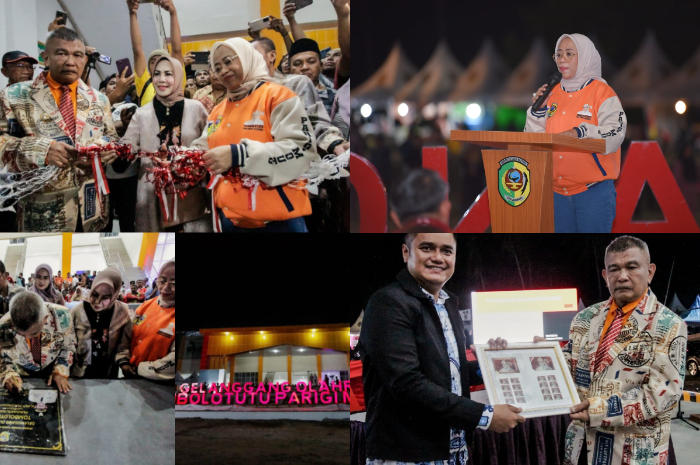 <p>Ket.Foto: GOR Tombolotutu dan pembukaan BK PON XXI Bola Voli diresmikan sekaligus (Foto/Prokopim Parigi Moutong)</p>
