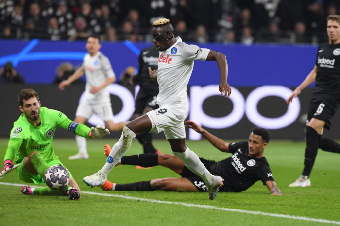 <p>Ket. Foto: Pertandingan Napoli vs Eintracht Frankfurt Pada Babak 16 Besar Leg Satu Liga Champions (Foto/Twitter/@sscnapoli)</p>
