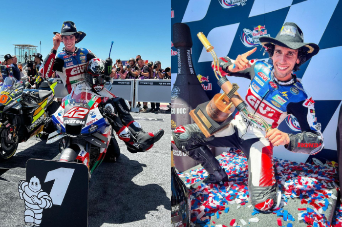 <p>Ket. Foto: Alex Rins pembalap asal Spanyol yang kini bergabung dengan LCR Honda dan menjadi juara di MotoGP Amerika 2023 (Foto/Instagram/@alexrins/@motogp)</p>
