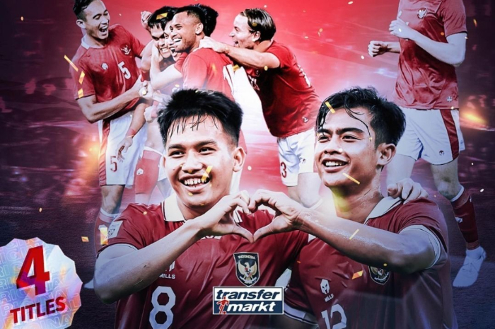 <p>Ket Foto: Foto poster Indonesia yang telah menang 4 kali voting terbanyak via transfermarkt (Foto/Twitter/@idextratime)</p>
