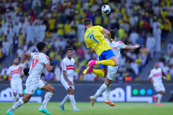 <p>Ket Foto: Foto Cristiano Ronaldo yang bawa Al Nassr lolos perempatfinal Arab Club Champions Cup (Foto/Twitter/@idextratime)</p>
