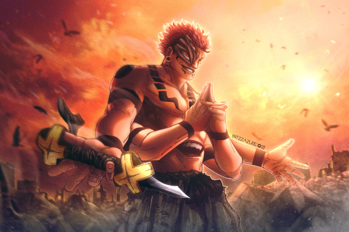 <p>Ket Foto: Foto penampilan Sukuna di manga Jujutsu Kaisen chapter 238 (Foto/Twitter/@itzzazure)</p>
