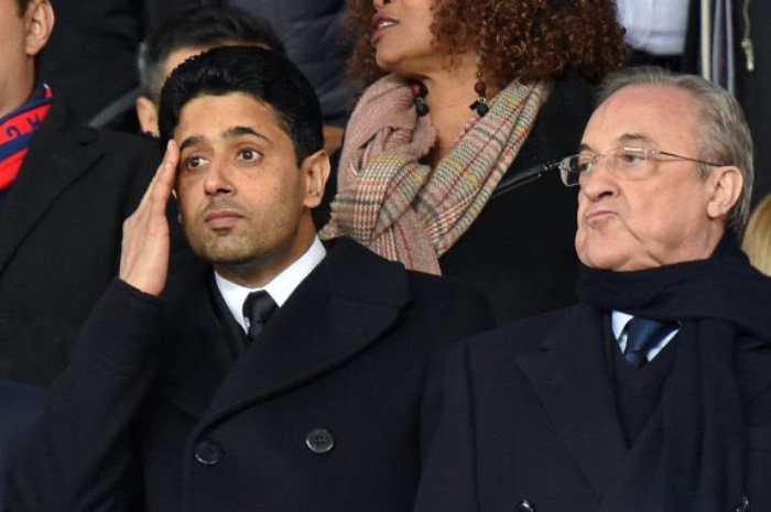 <p>Ket Foto: Foto petinggi Klub PSG dan Real Madrid (Foto/Twitter/@idextratime)</p>

