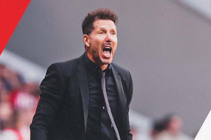 <p>Ket Foto: Foto Pelatih dari Atletico Madrid, Diego Simeone di lapangan (Foto/Twitter/Atletico Madrid)</p>
