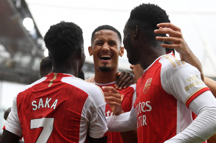 <p>Ket Foto: Foto Skuad Arsenal yang menangkan laga EPL malam ini (Foto/Twitter/@idextratime)</p>
