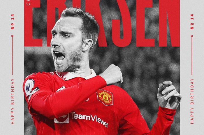 <p>Ket Foto: Foto player Manchester United, Christian Eriksen yang sedang berikan komentar pasca pertandingan lawan West Ham (Foto/Twitter/Manchester United)</p>
