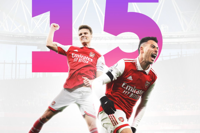 <p>Ket Foto: Foto pemain Arsenal, Gabriel Martinelli dan Martin Odegaard yang raih 15 gol (Foto/Twitter/Premier League)</p>
