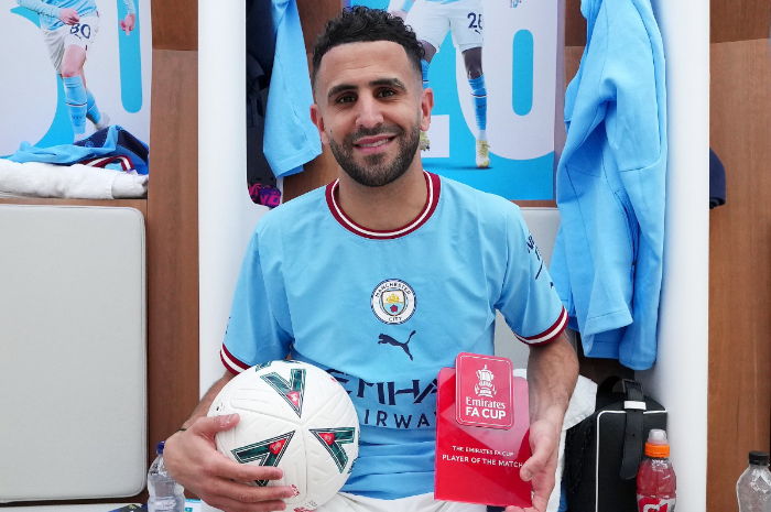 <p>Ket Foto: Foto pemain Manchester City, Riyad Mahrez (Foto/Twitter/@idextratime)</p>
