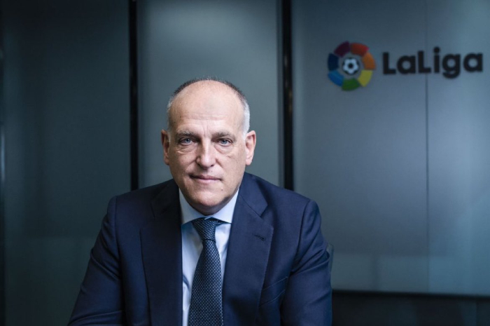 <p>Ket Foto: Foto presiden La Liga yang protes kepada PSG (Foto/Twitter/@idextratime)</p>
