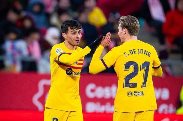 <p>Ket. Foto: Pedri dan Frenkie de Jong, duo pemain gelandang andalan klub Barcelona (Foto/Instagram/@fcbarcelona)</p>
