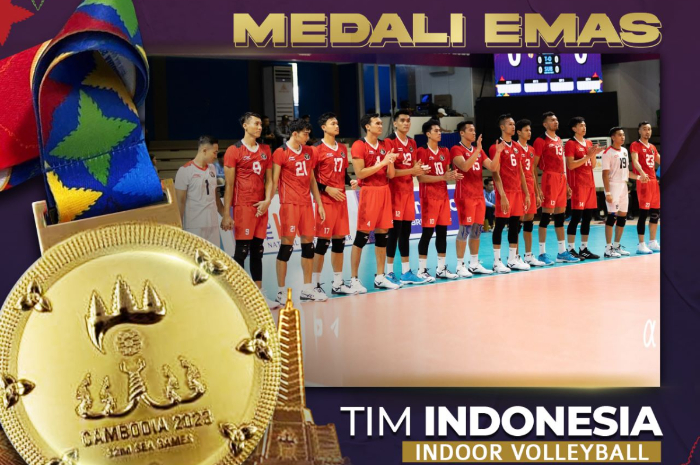 <p>Ket Foto: Foto para skuad Voli Putra Indonesia yang berhasil raih Emas di Sea Games 2023 (Foto/Twitter/Kemenpora RI)</p>
